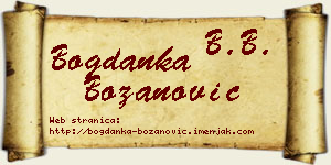 Bogdanka Božanović vizit kartica